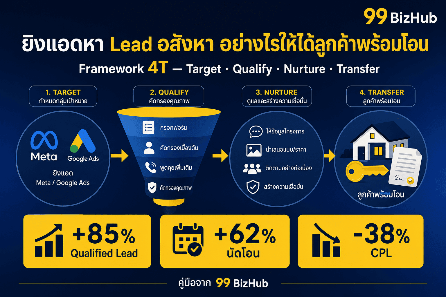 ยิงแอดหา Lead อสังหา อย่างไรให้ได้ลูกค้าพร้อมโอน — Framework 4T Qualified +85%