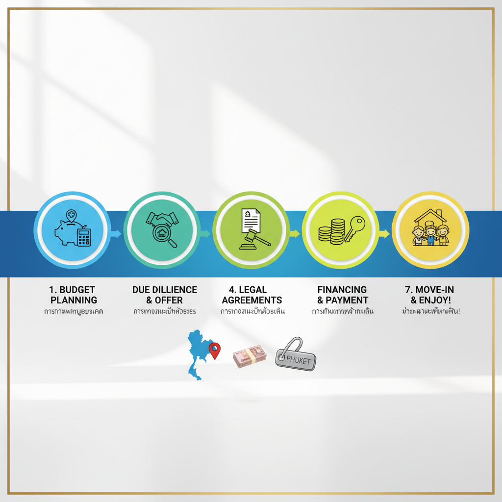 Naphatthanan Property - A detailed infographic showing a step-by-step process of buy